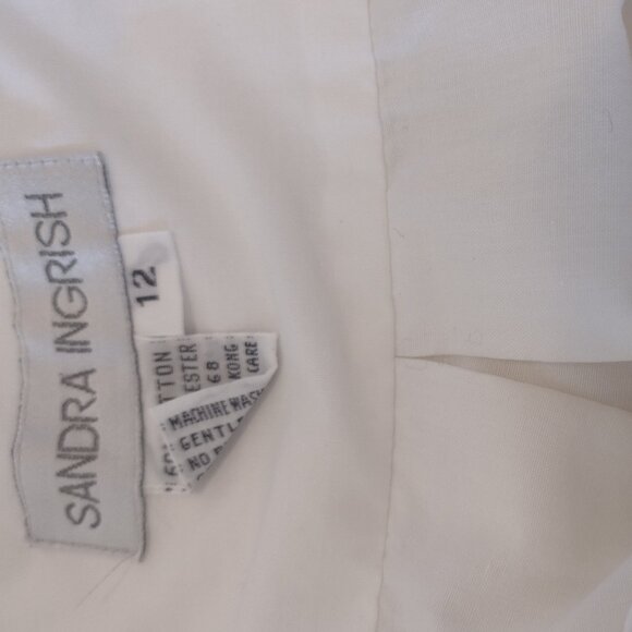 Sandra Ingrish Holiday White Cotton Button Down Shirt - Picture 4 of 4